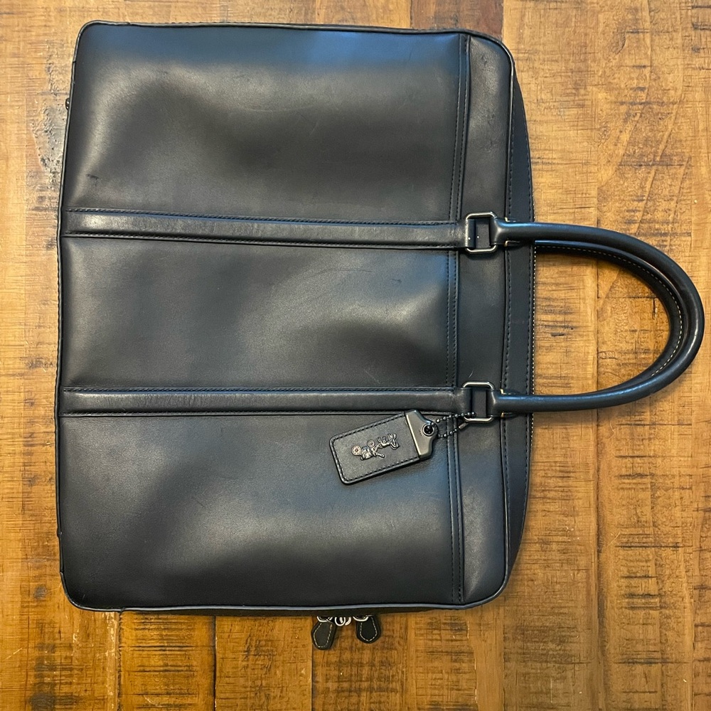 Coach leather laptop bag